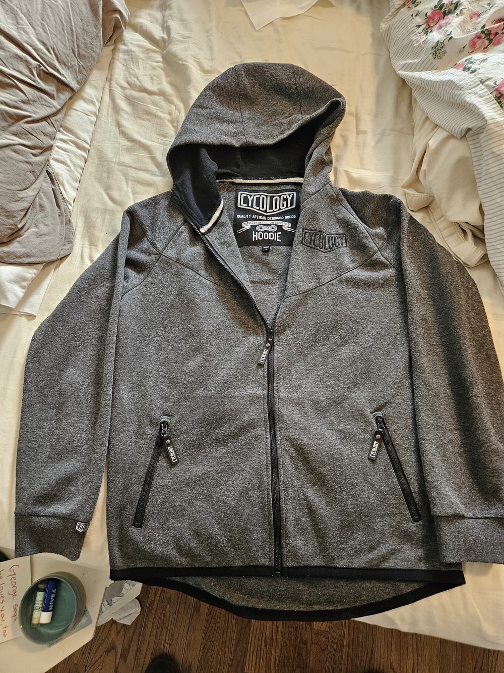 Cyclology Men's Gray Full-Zip Hoodie
